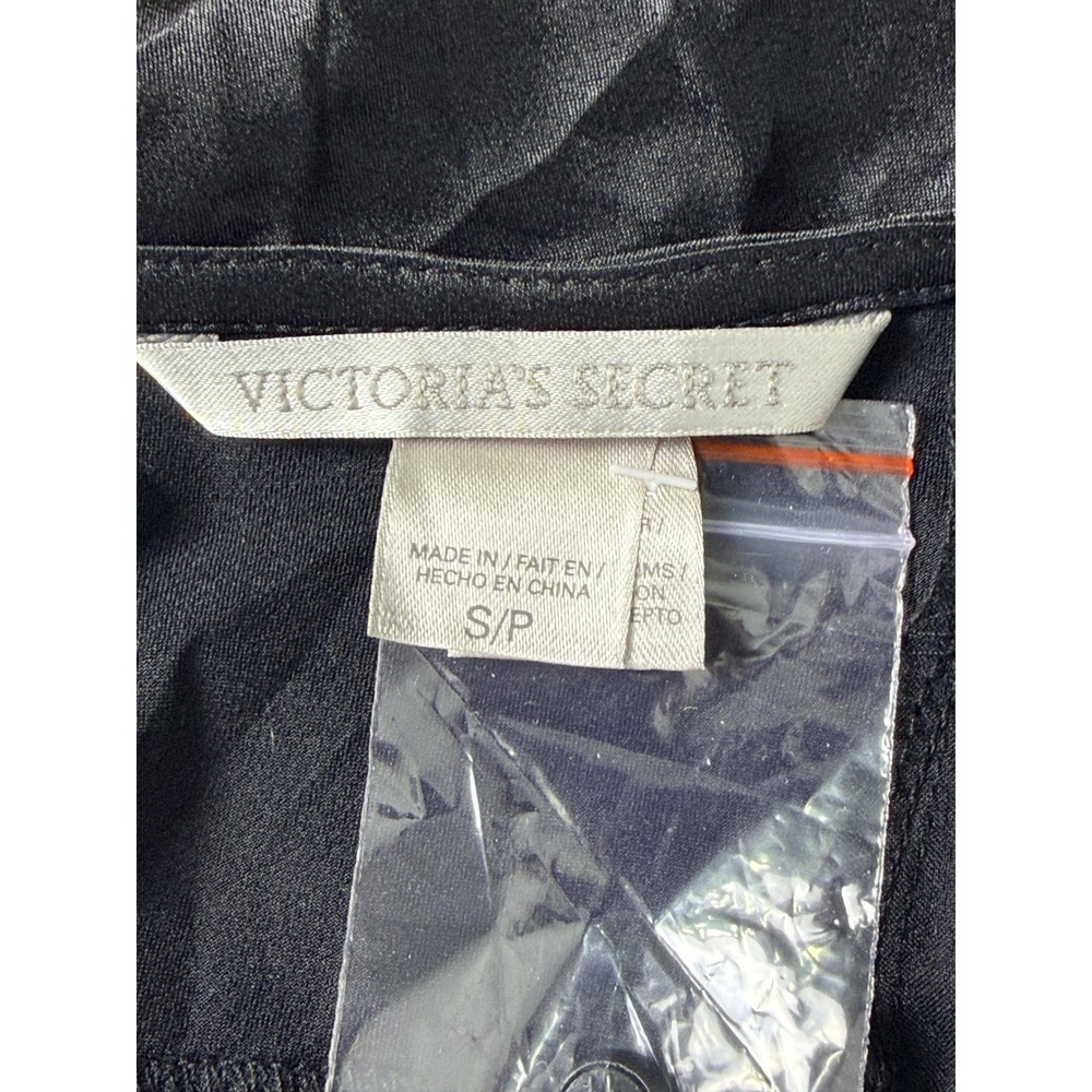 Victoria's Secret Slip Dress Women S Black Cowl Neck Satin Mini Lingerie - Picture 7 of 9